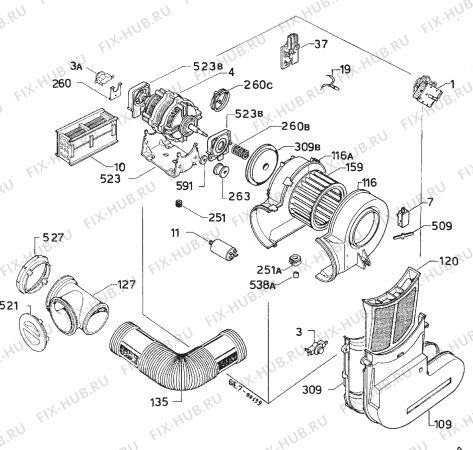 Взрыв-схема стиральной машины Zanussi TD101/A - Схема узла Electrical equipment 268